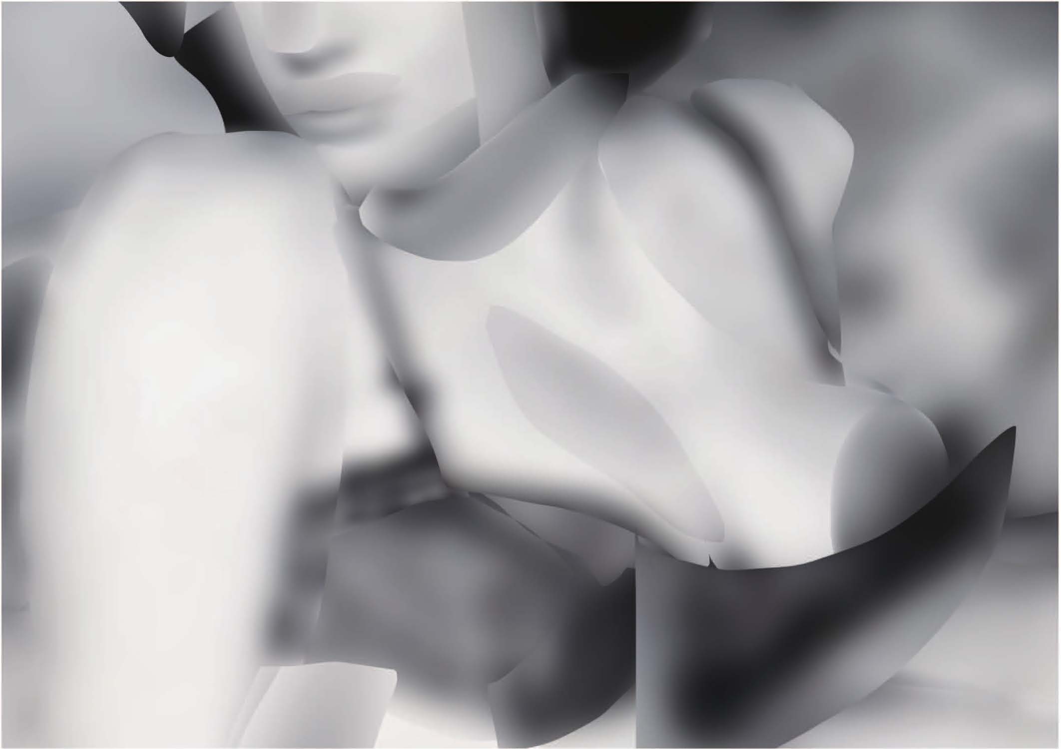 Angela Santana, Love Is Now, digitally manipulated found images, oil painted powerful, semi-nude female figures , disrupts male gaze