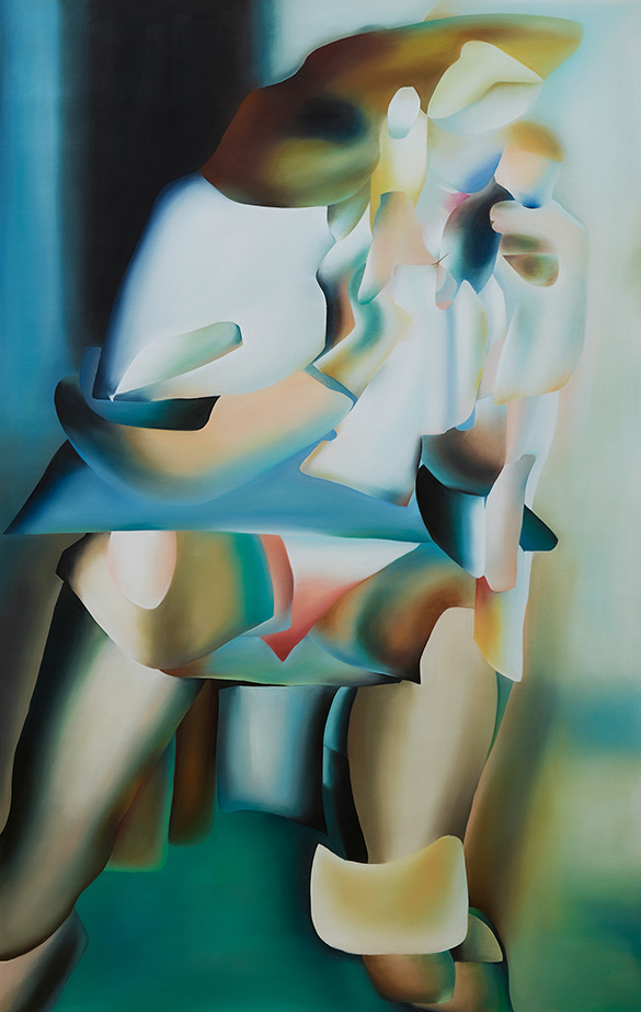 Angela Santana, Delta of Venus, digitally manipulated found images, oil painted powerful, semi-nude female figures , disrupts male gaze