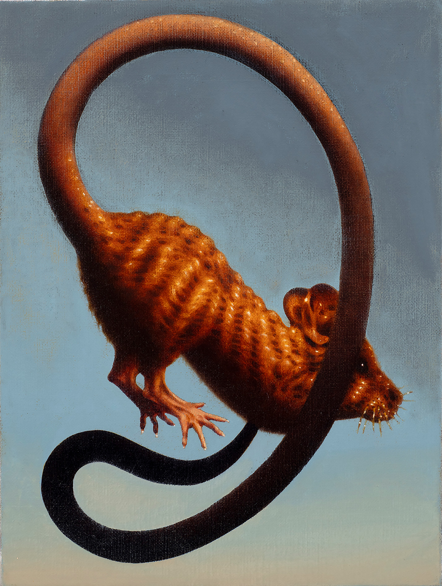Benjamin Spiers, Tension and Release, oil paint on linen. Distorted, dream-like characters inspired by surrealism and cubism by British artist.