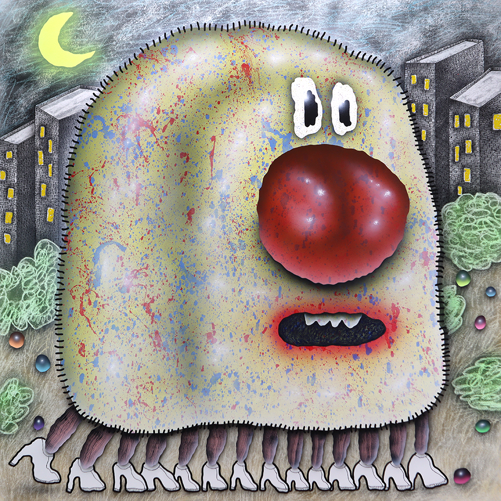 Bijijoo, Disguise, 2023, oil, acrylic & pastel on canvas, 160 x 160 cm