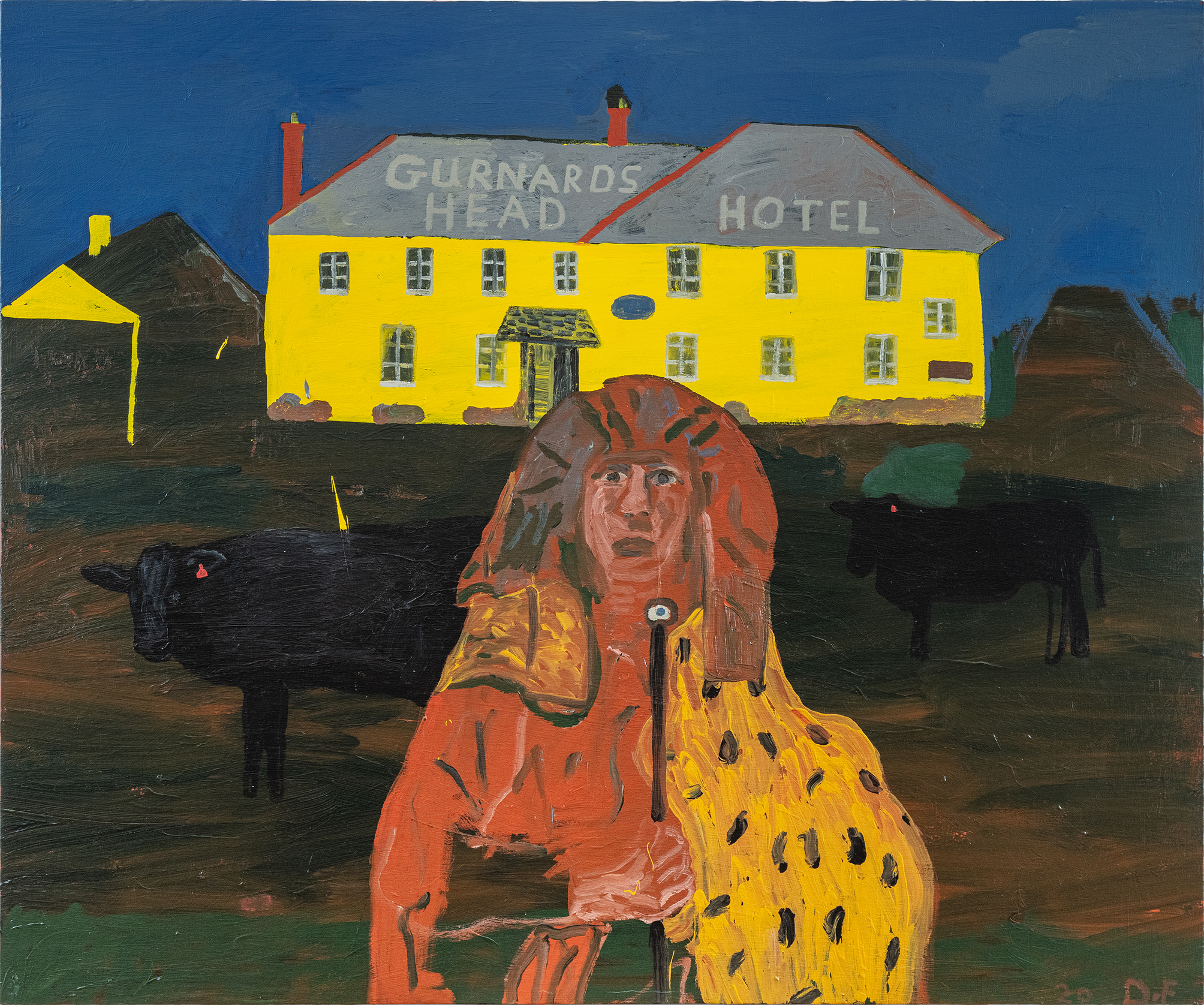 Danny Fox, Gurnard's Head, acrylic on canvas. A modern, fragmented abstraction of folklore and heritage from Cornwall.