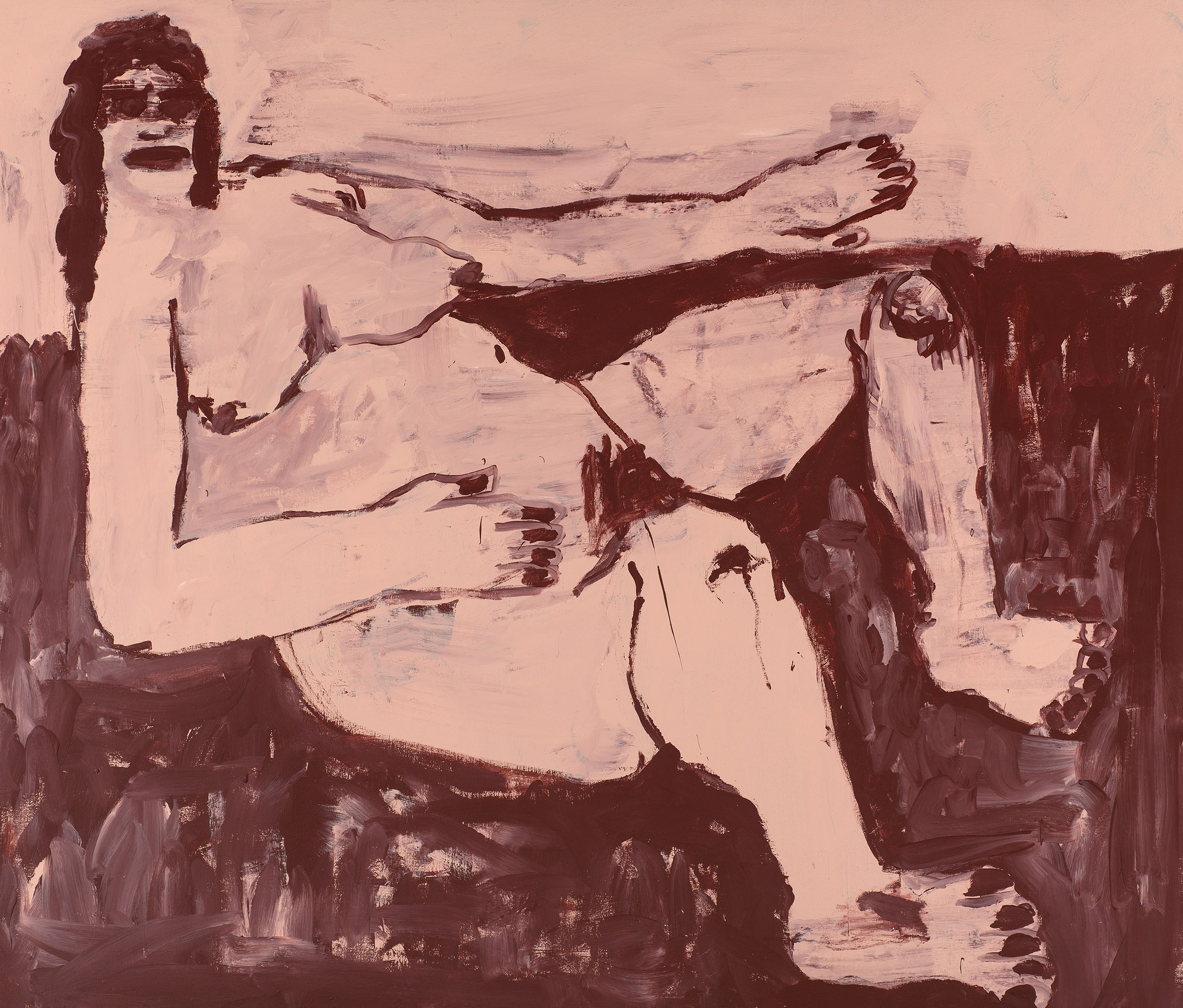 Kottie Paloma, A Memory,acrylic paint applied to canvas in an abstract expressionistic manner, influenced by cave paintings and other archetypal symbols.