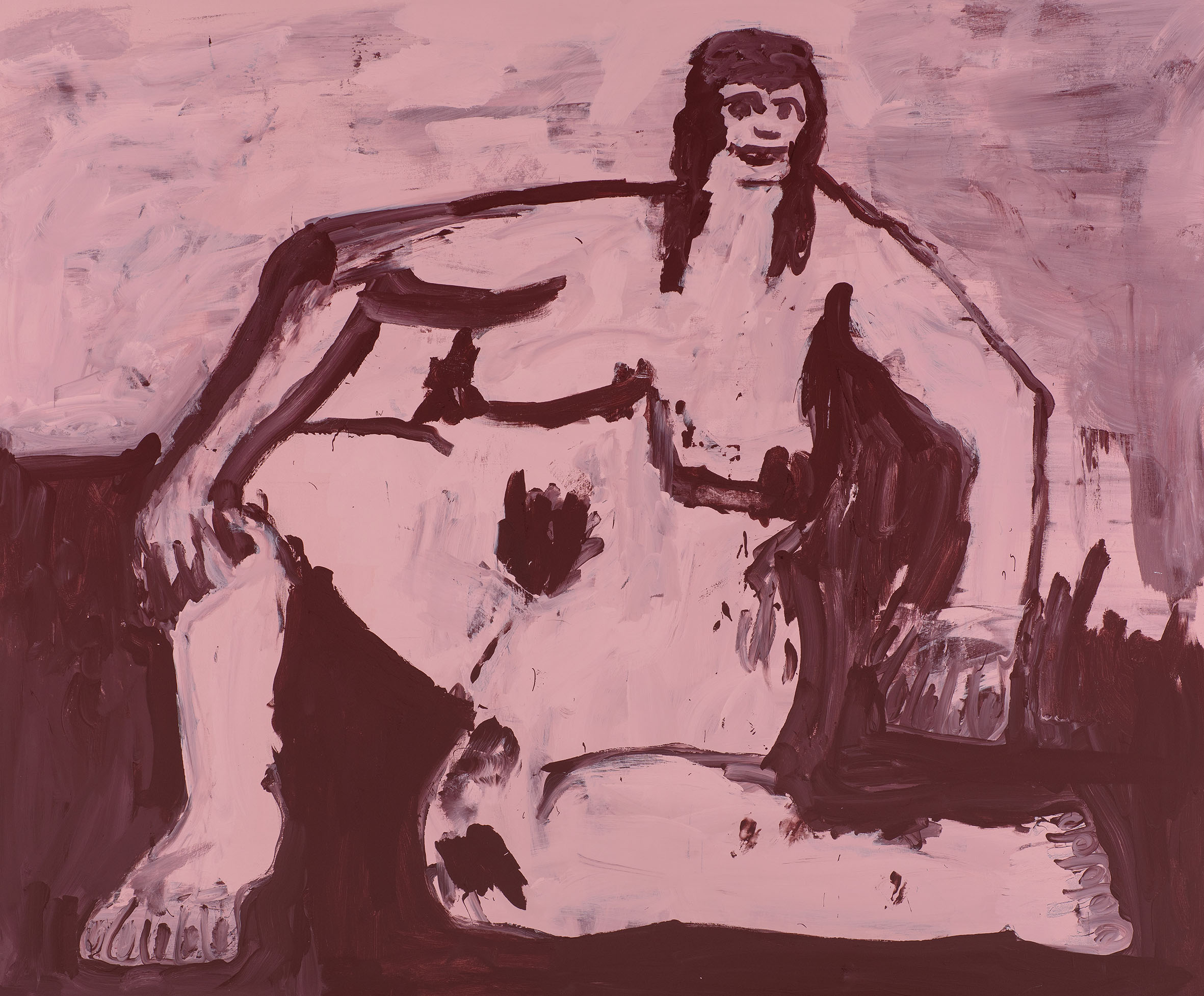 Kottie Paloma, A Memory is Better Than Nothing At All, acrylic paint applied to canvas in an abstract expressionistic manner, influenced by cave paintings and other archetypal symbols.