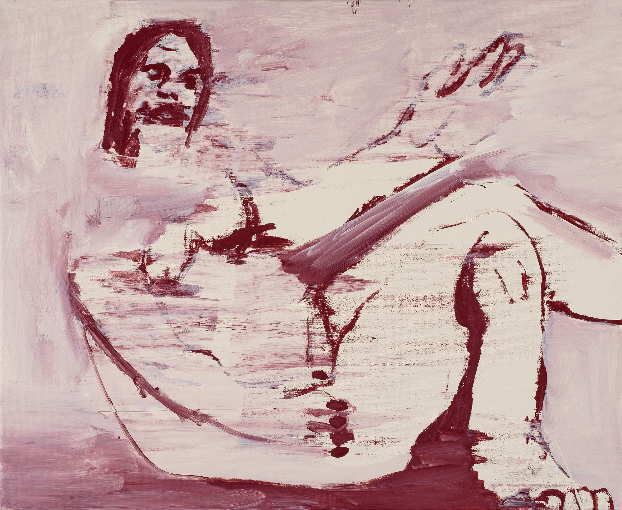 Kottie Paloma, Figure Zero, acrylic paint applied to canvas in an abstract expressionistic manner, influenced by cave paintings and other archetypal symbols.