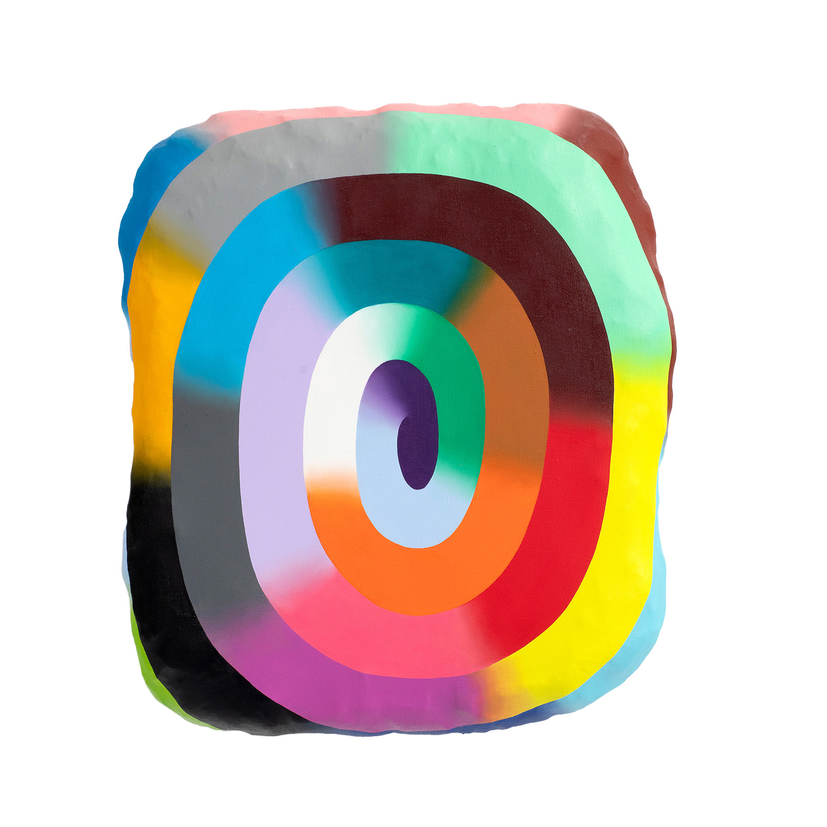 Nokukhanya Langa, Untitled, oil and mixed media contemporary art, hypnotic, multicoloured spirals and gradients inspired by modern internet culture.