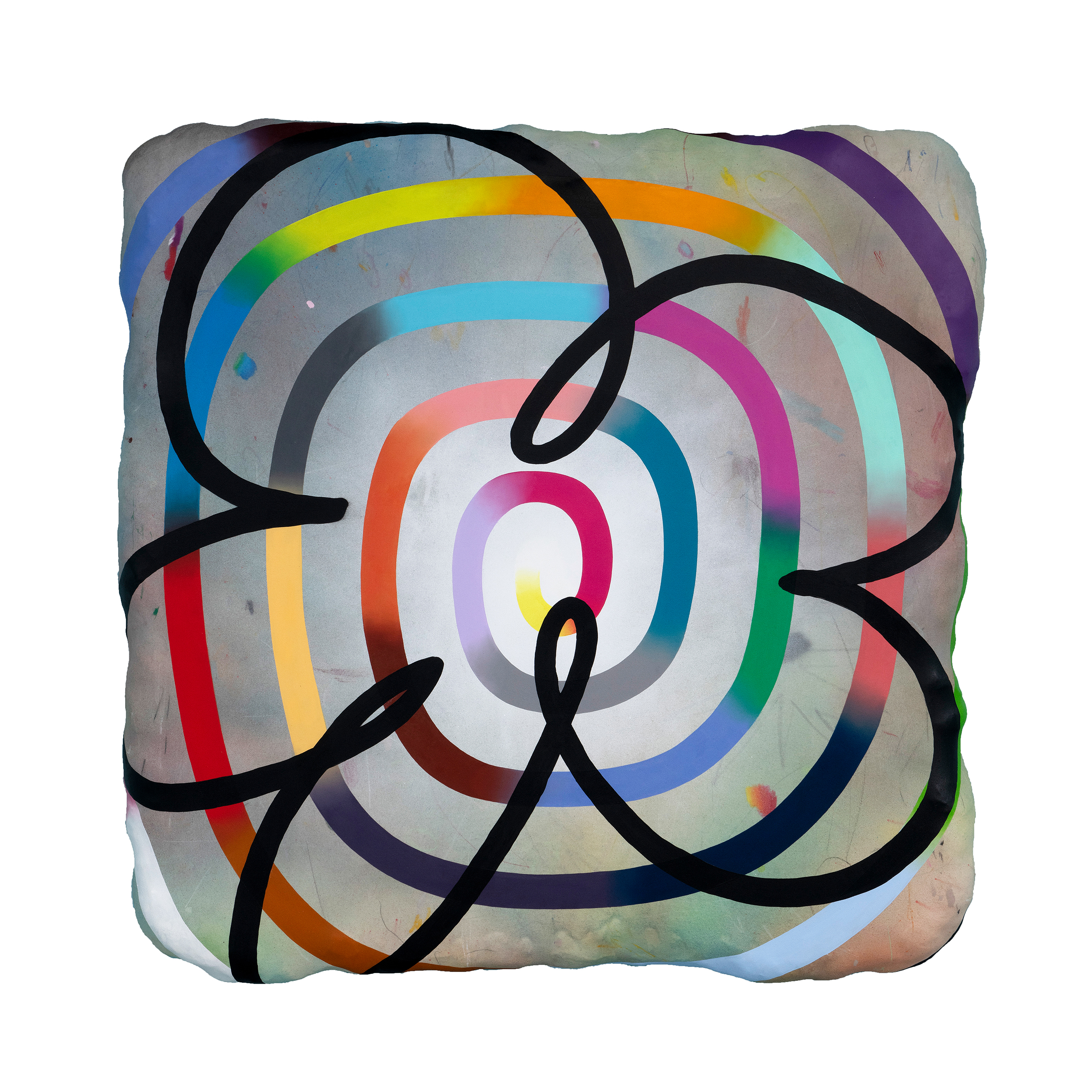 Nokukhanya Langa, Untitled, oil and mixed media contemporary art, hypnotic, multicoloured spirals and gradients inspired by modern internet culture.