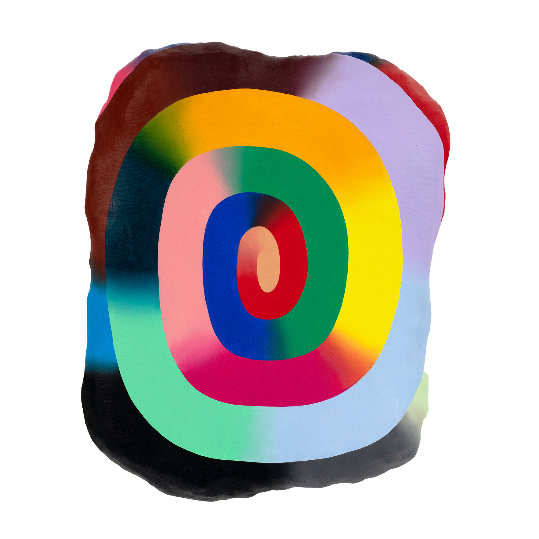 Nokukhanya Langa, Untitled, oil and mixed media contemporary art, hypnotic, multicoloured spirals and gradients inspired by modern internet culture.