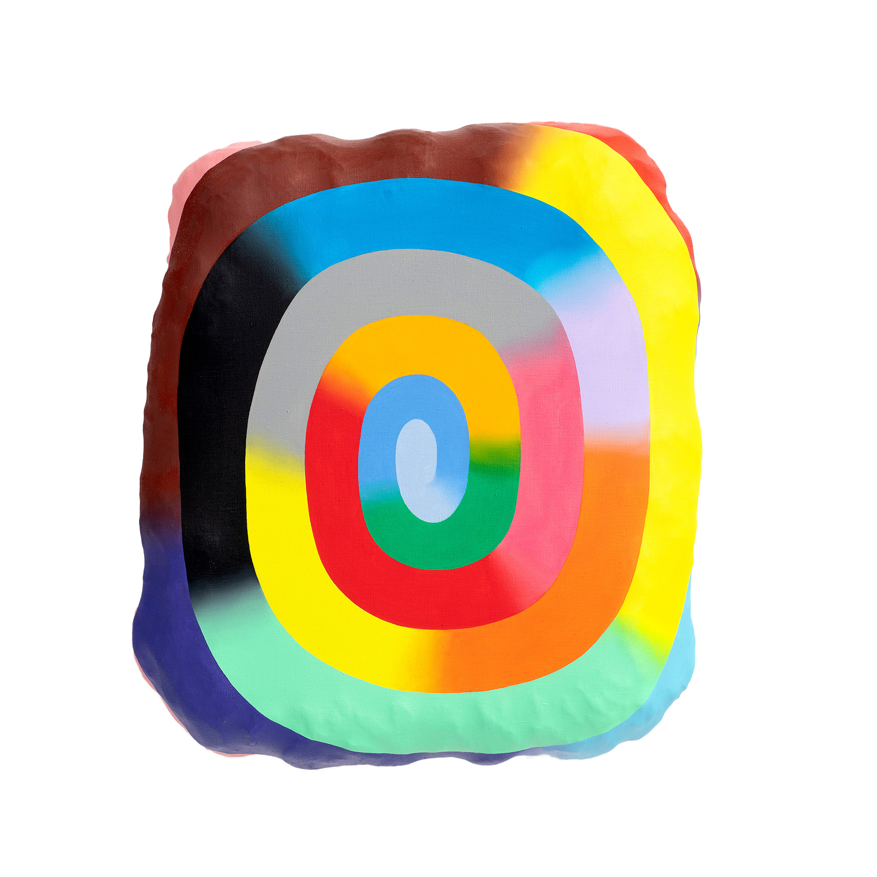 Nokukhanya Langa, Untitled, oil and mixed media contemporary art, hypnotic, multicoloured spirals and gradients inspired by modern internet culture.