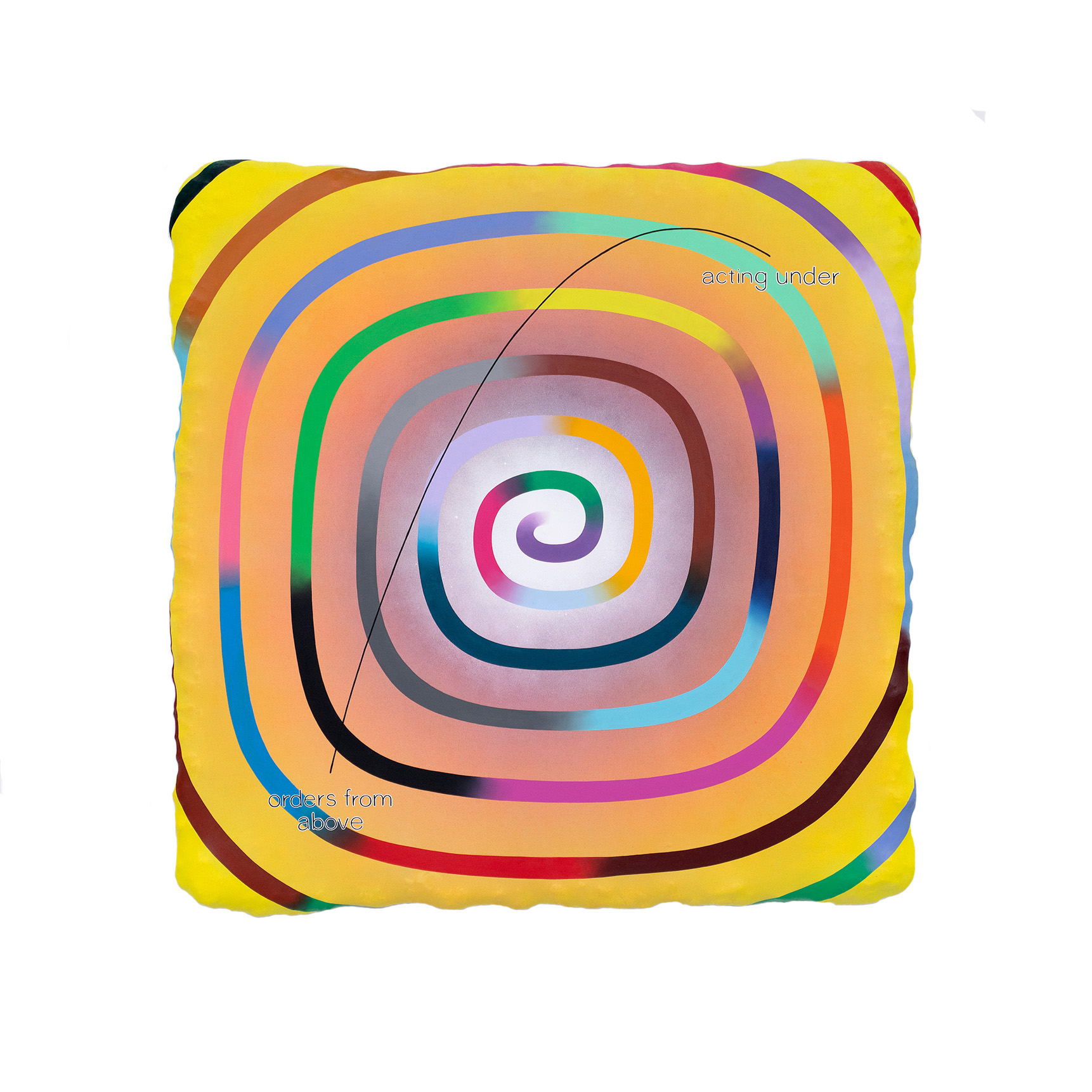 Nokukhanya Langa, much denial of unacceptable feelings, oil and mixed media contemporary art, hypnotic, multicoloured spirals and gradients inspired by modern internet culture.