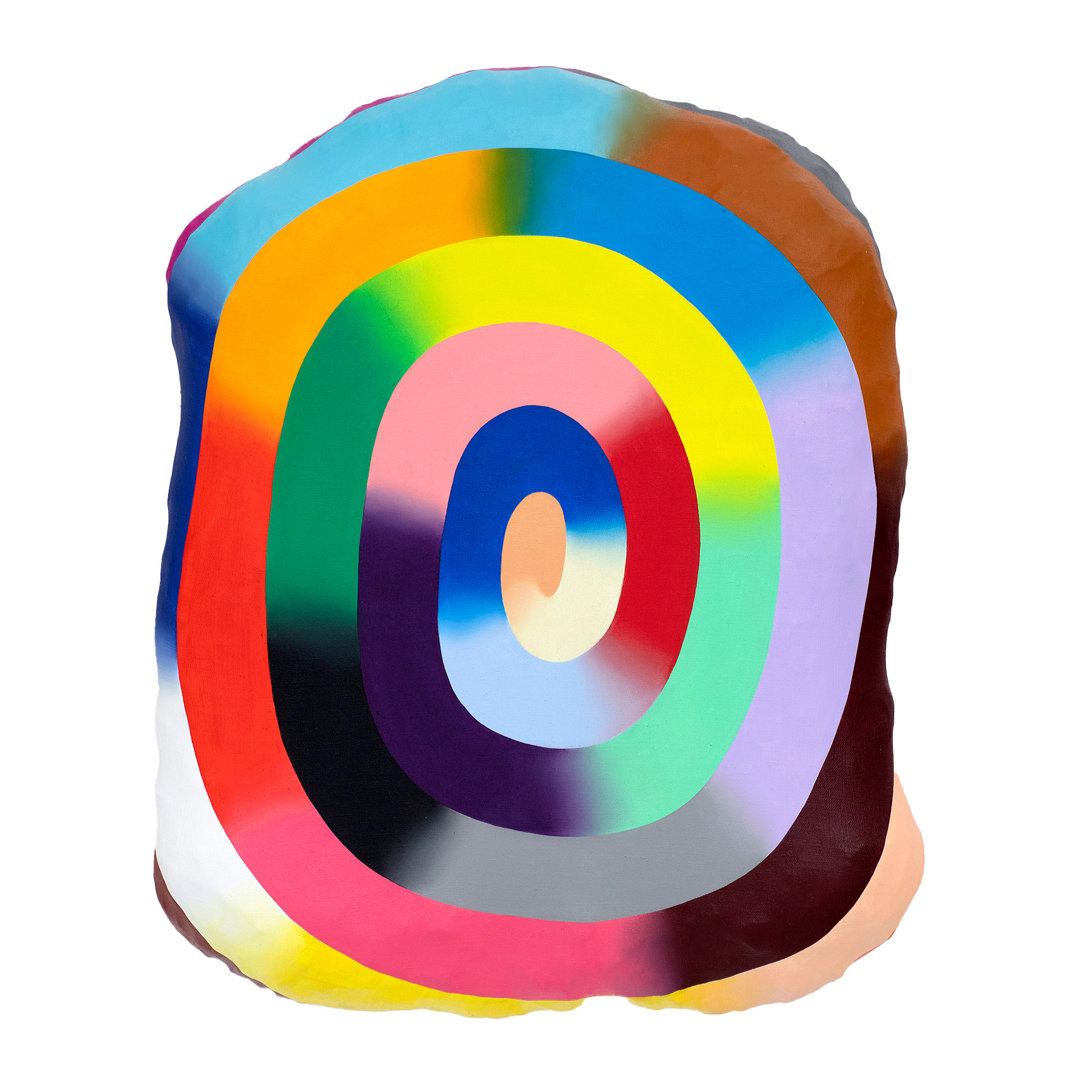Nokukhanya Langa, Untitled, oil and mixed media contemporary art, hypnotic, multicoloured spirals and gradients inspired by modern internet culture.
