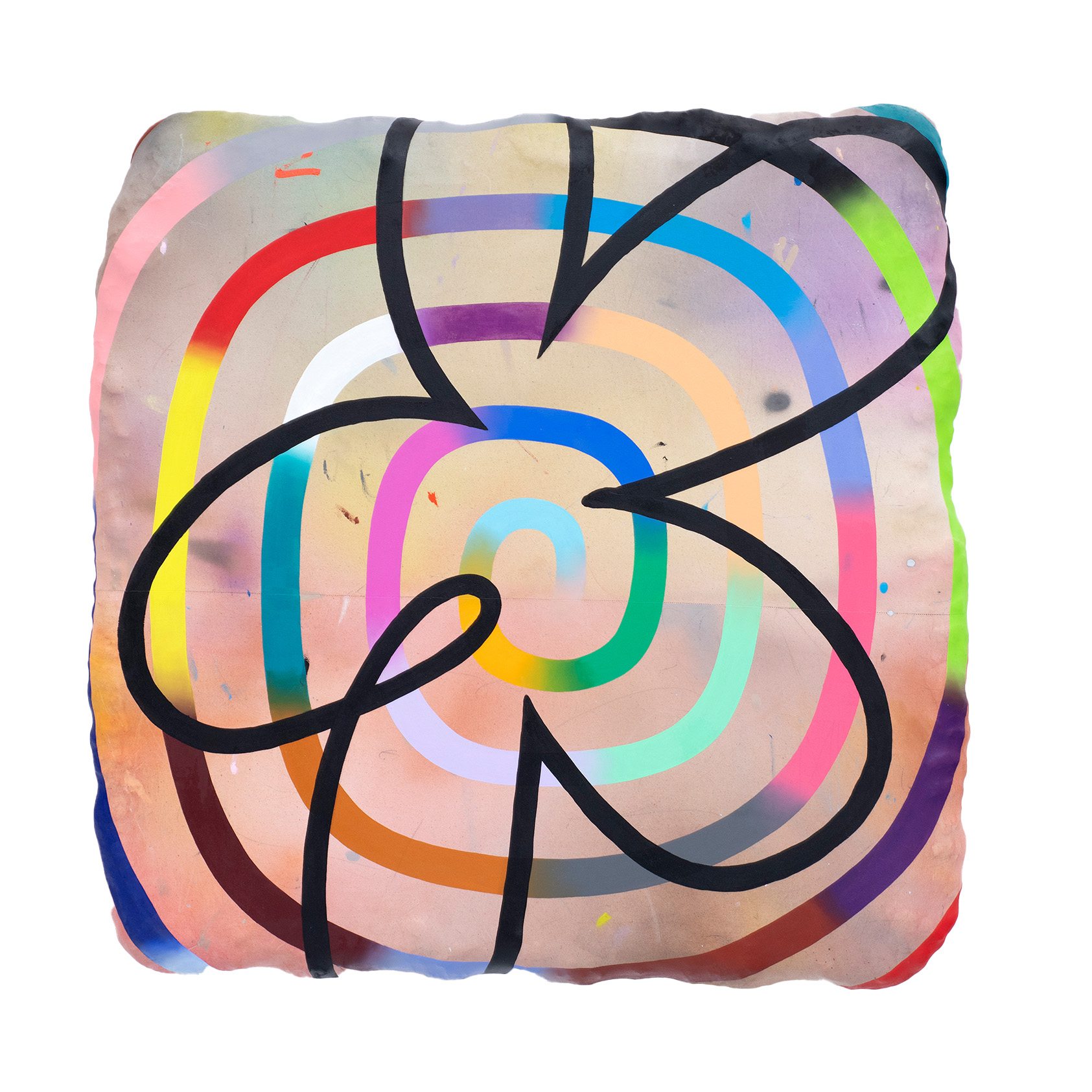 Nokukhanya Langa, 143, oil and mixed media contemporary art, hypnotic, multicoloured spirals and gradients inspired by modern internet culture.