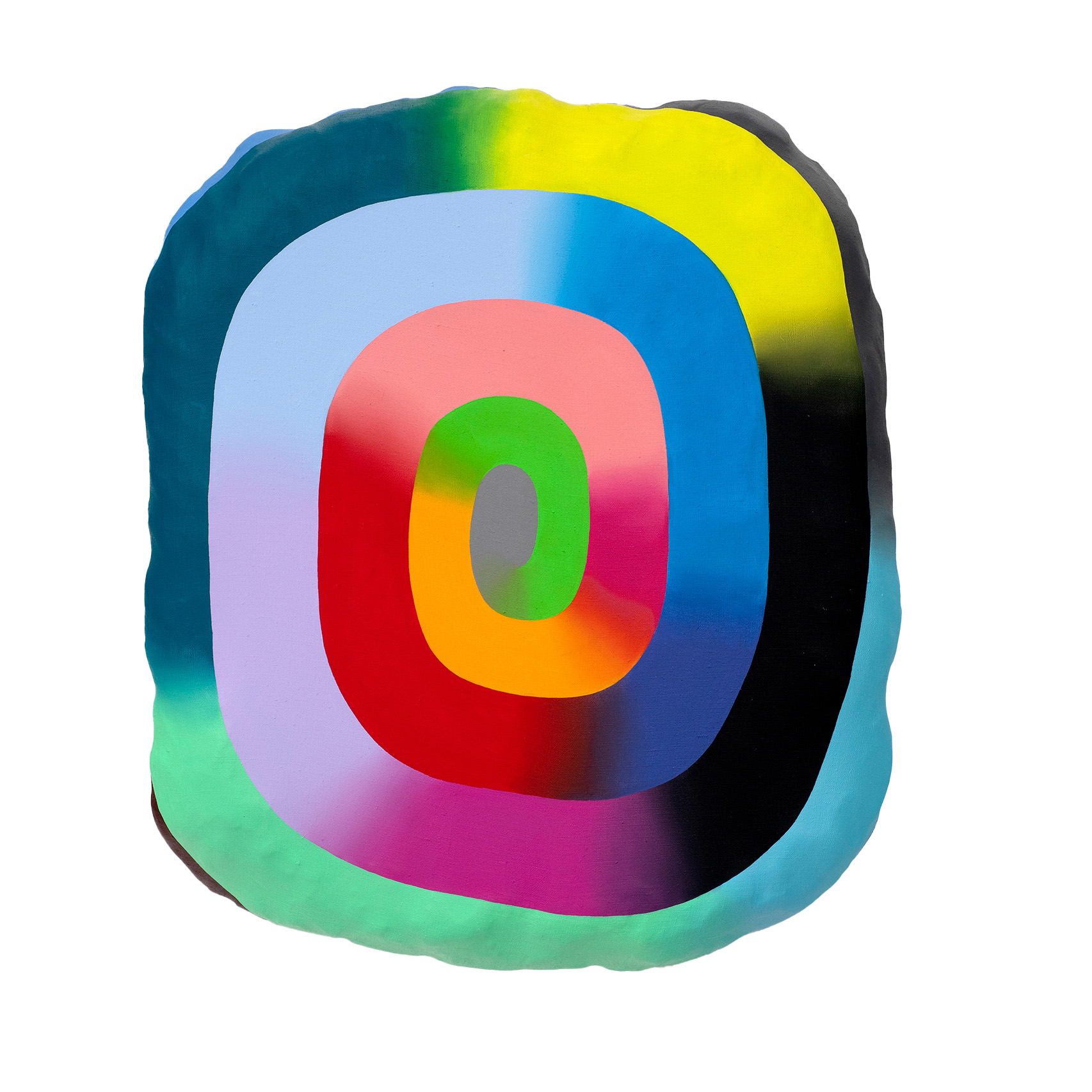 Nokukhanya Langa, Untitled, oil and mixed media contemporary art, hypnotic, multicoloured spirals and gradients inspired by modern internet culture.