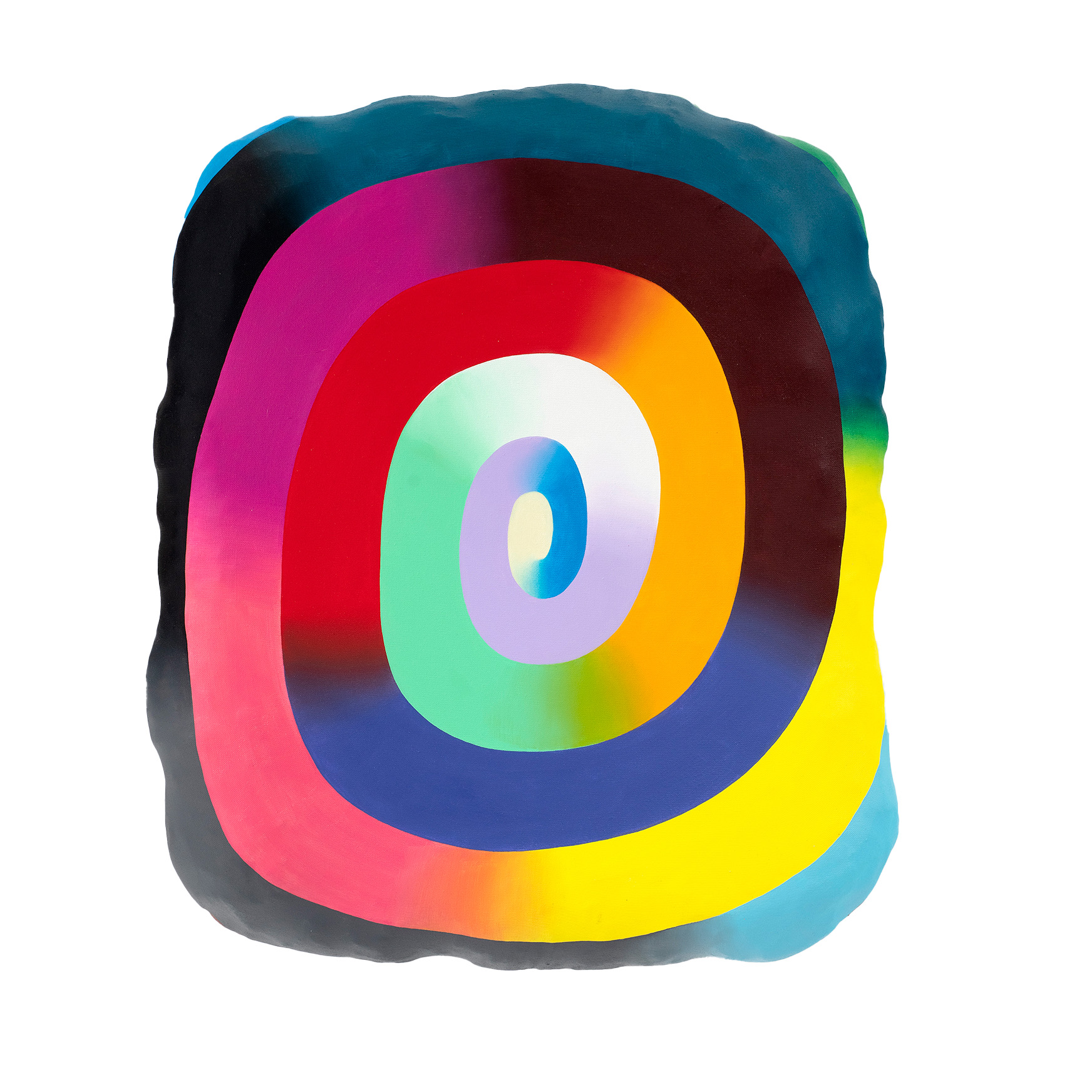 Nokukhanya Langa, Untitled, oil and mixed media contemporary art, hypnotic, multicoloured spirals and gradients inspired by modern internet culture.