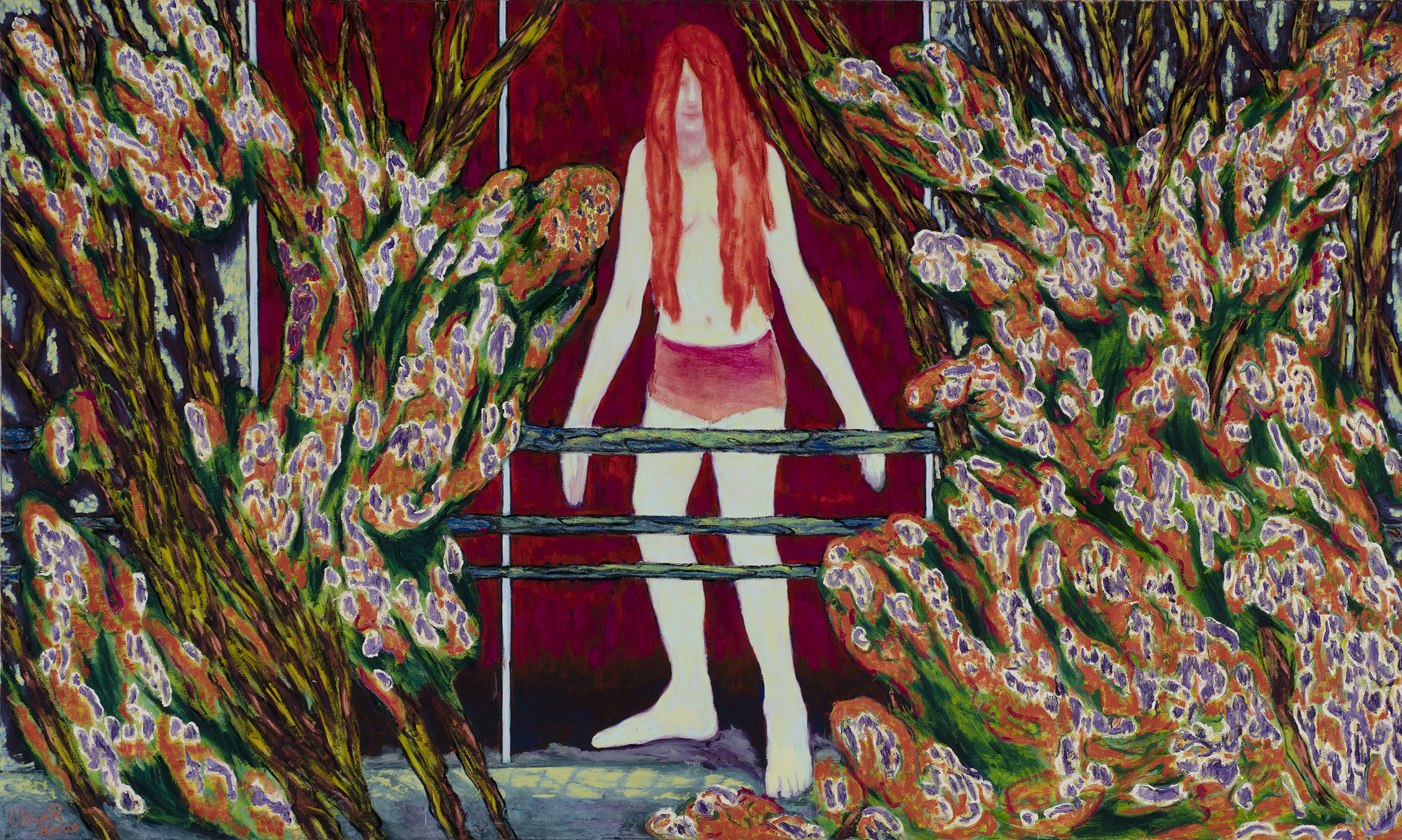 Omar El Lahib, honeymoon, 2020-2022, oil on canvas, 150 x 250 cm