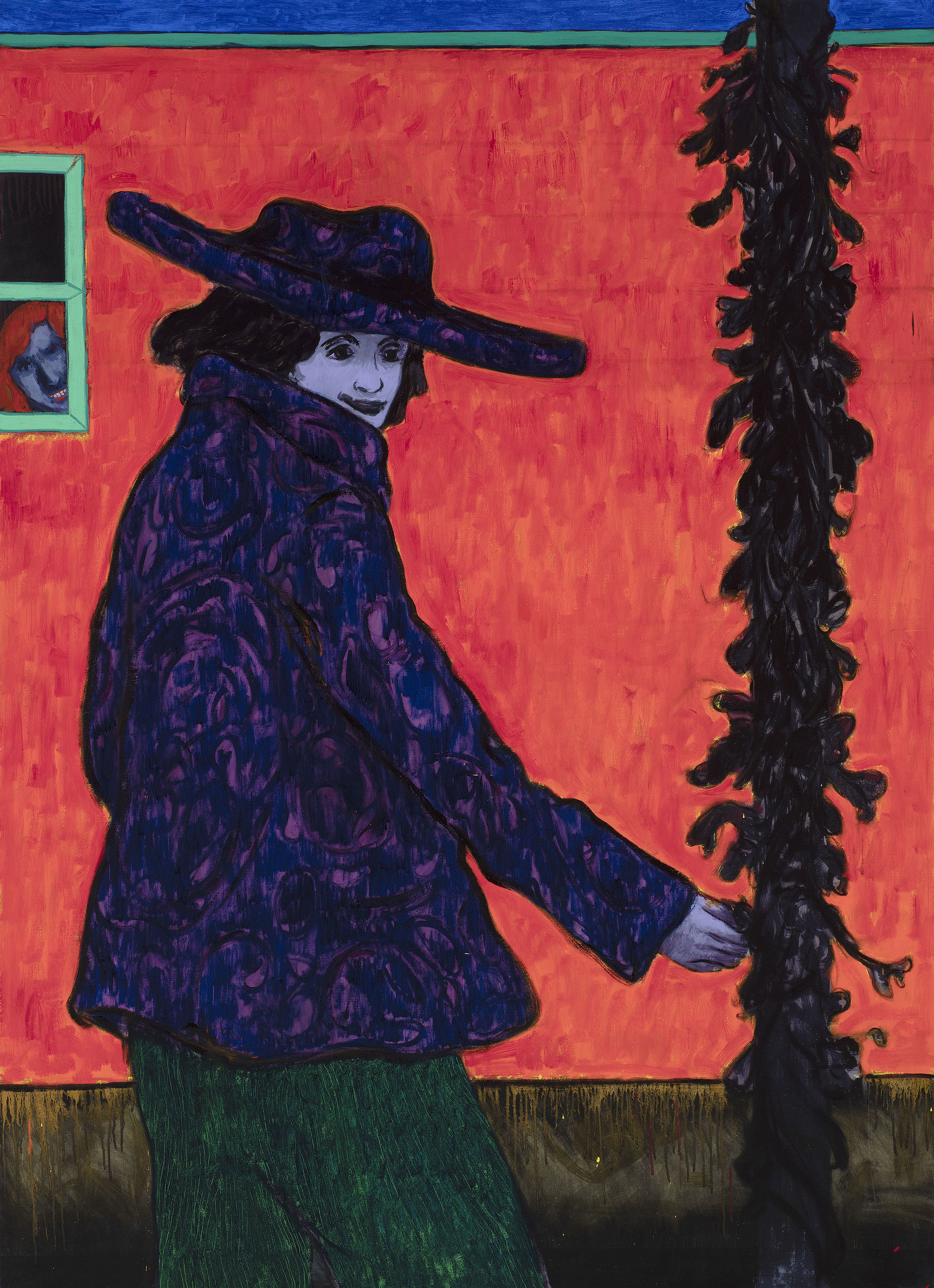 Omar El Lahib, suspicious eyed daydreamer, 2022, oil on canvas, 180 x 130 cm
