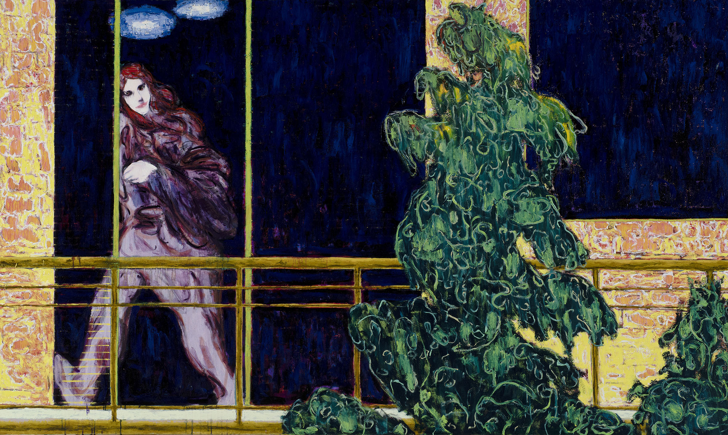 Omar El Lahib, Highnoon, 2020-2022, oil on canvas, 150 x 250 cm