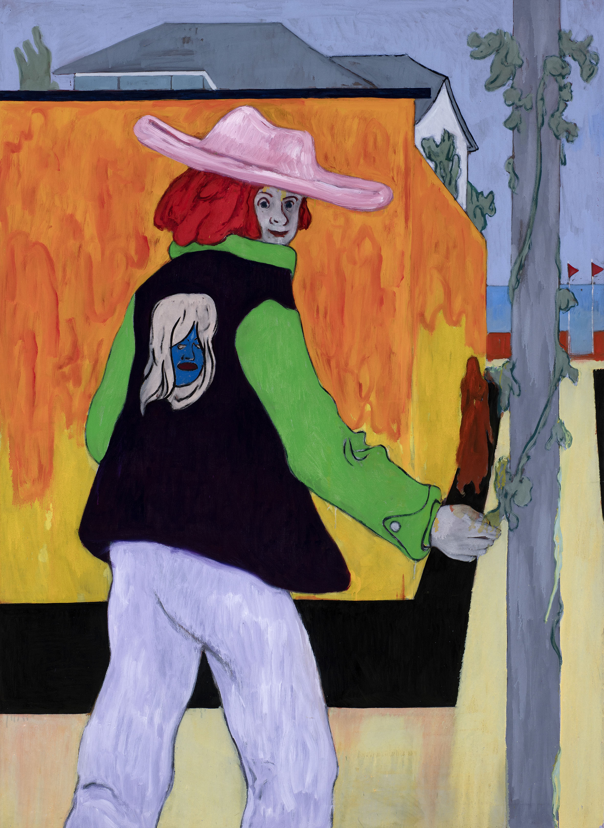 Omar El Lahib, well guarded, 2022, oil on canvas, 180 x 130 cm