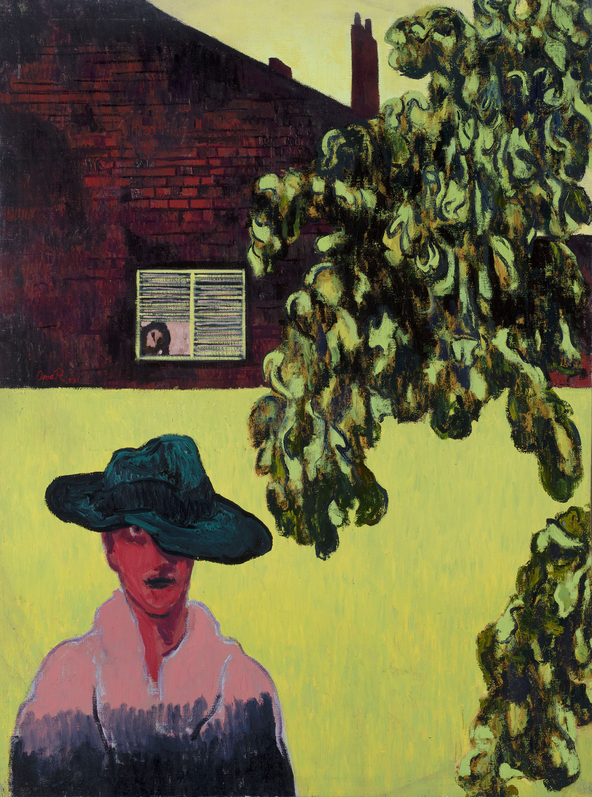 Omar El Lahib, summer friendship, 2022, oil on canvas, 120 x 90 cm