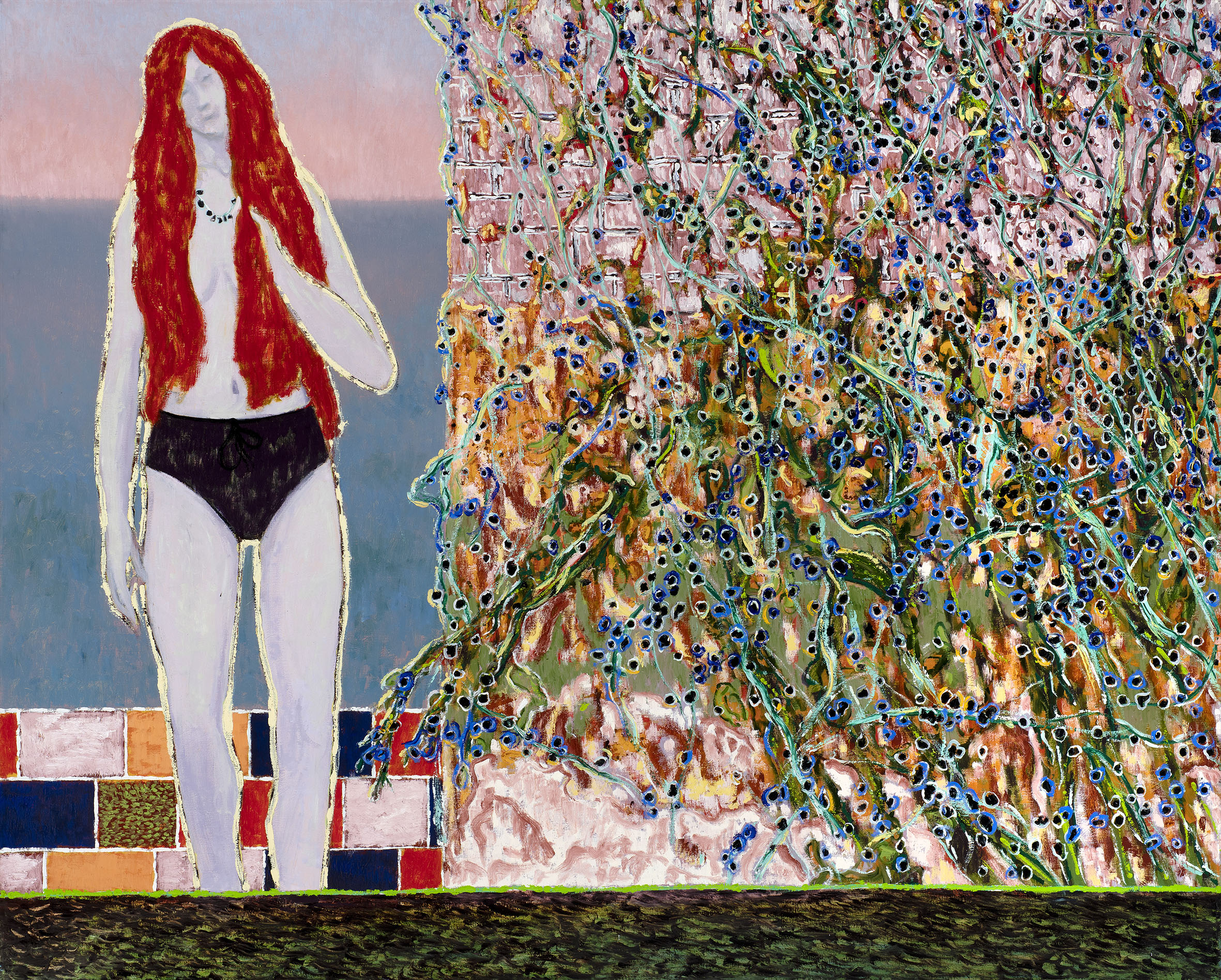 Omar El Lahib, island life, 2022, oil on canvas, 150 x 185 cm