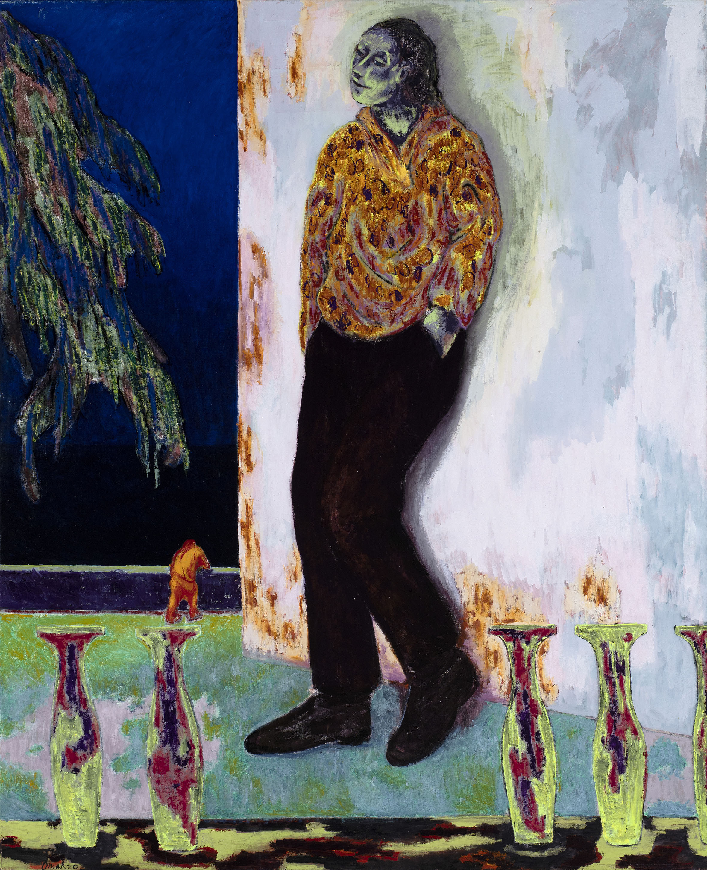 Omar El Lahib, Nightclub, 2021, oil on canvas, 200 x 160 cm