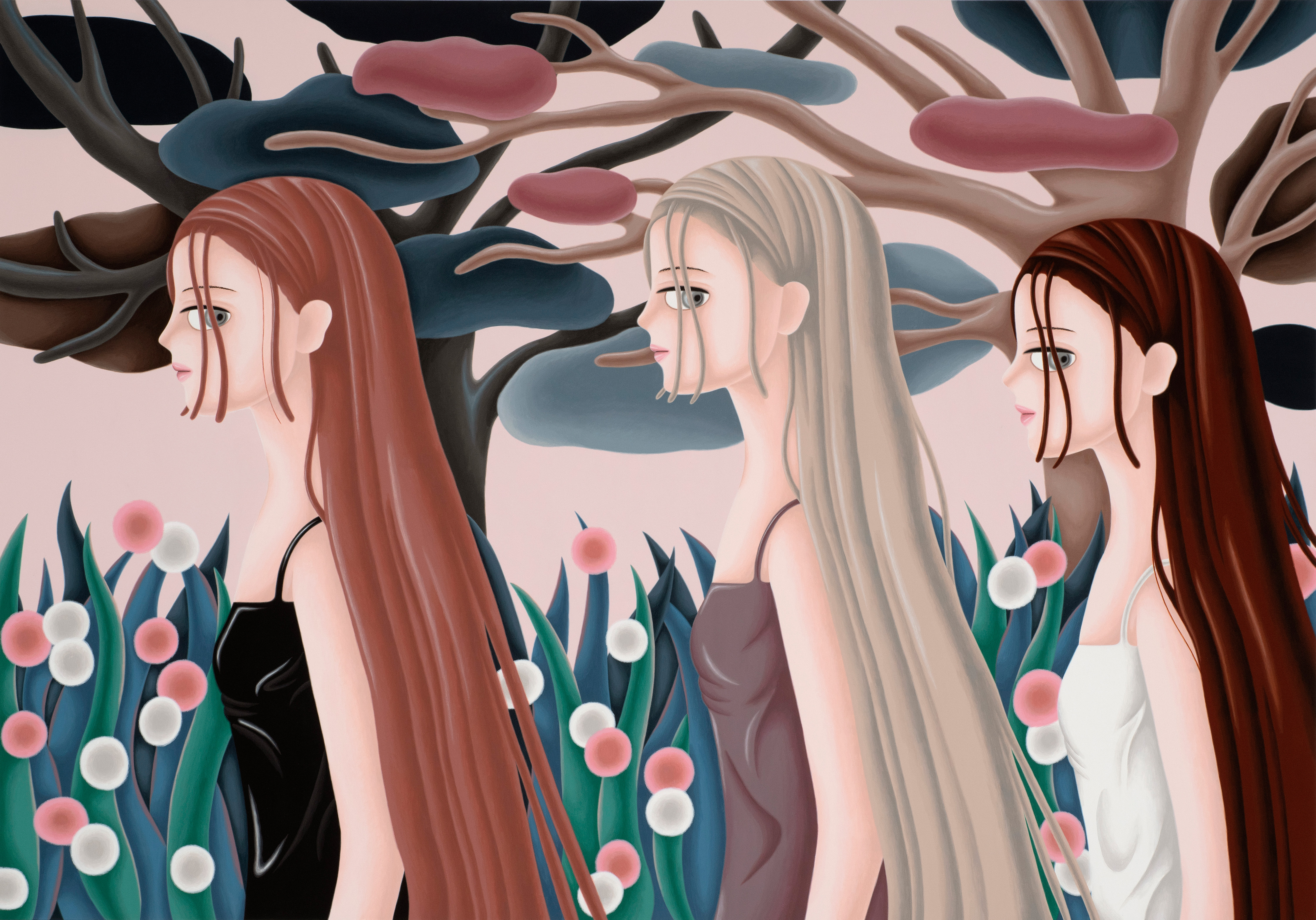 Sujin Lee, Afterimage, 2021, acrylic paint on canvas.